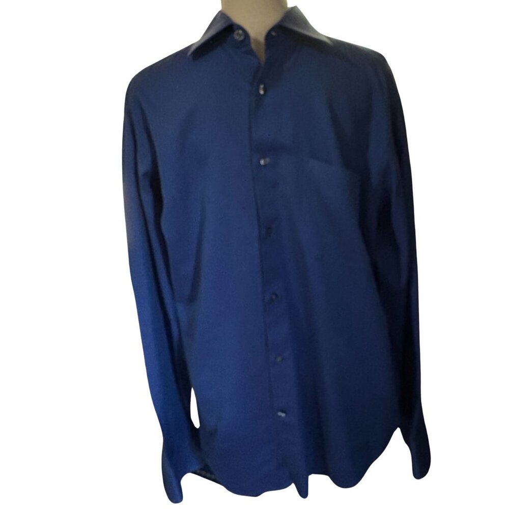 VIV Made in Italy Mens Dress Shirt Blue Sz 16 34/35 | Luxury Italian Button Down